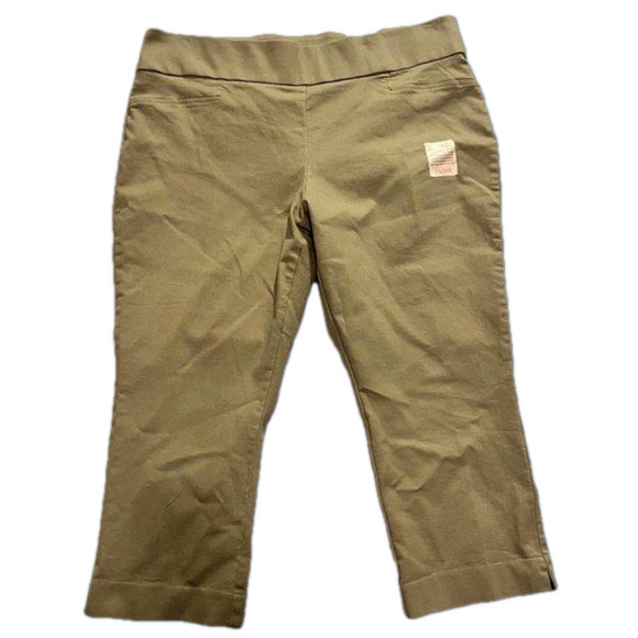 St. John's Bay Pants - St. John's Bay Tan Capris Casual Cotton Blend